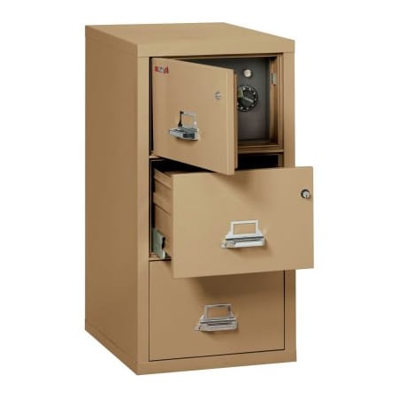 Fire King Fireking Fireproof 3 Drawer Vertical Safe-In-File Legal 20-13/16"Wx31-9/16"Dx40-1/4"H Sand 3-2131-CSASF